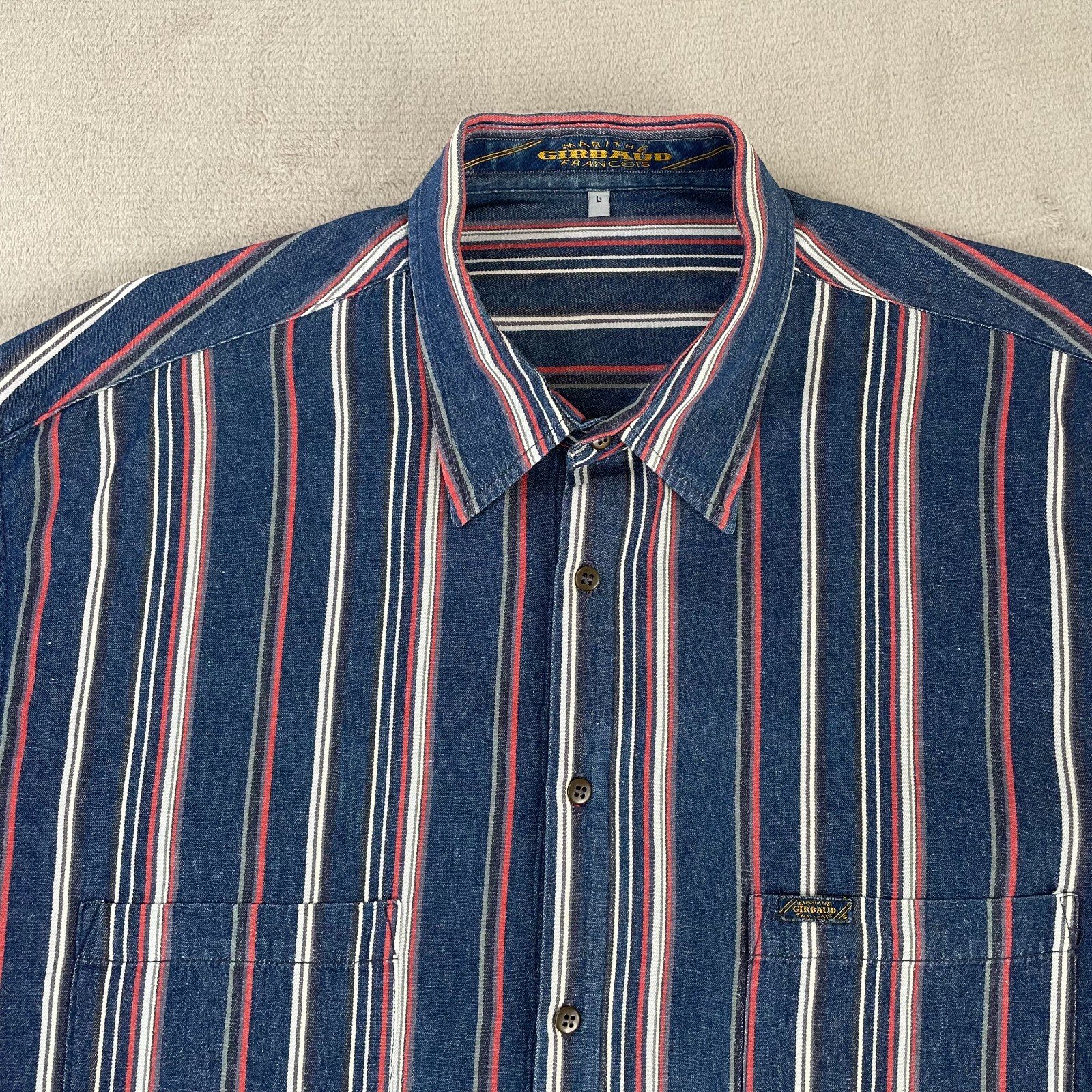 Vintage Marithe Francois Girbaud Shirt Men Large Blue