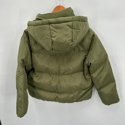 Pre-owned Jakke Evereve Poppy Recyled Puffer In Olive Green // S