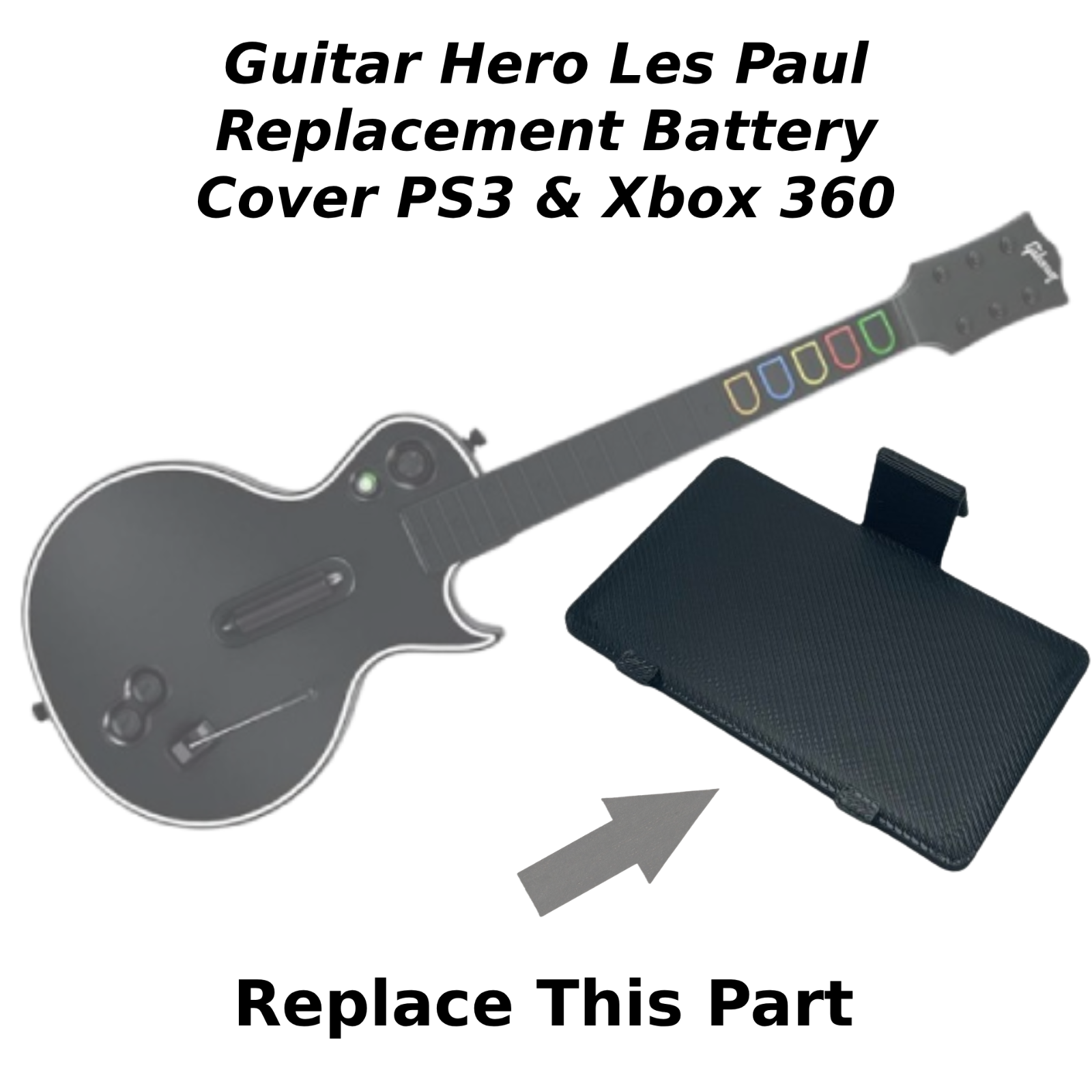 Guitar Hero Les Paul Replacement Battery Cover PS3 Xbox 360