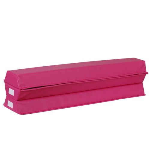 9ft Pink Extra Firm Vinyl Balance Beam Folding Gymnastics Beam Tumbling Home