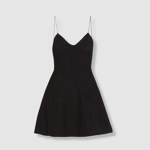 $1010 Dsquared2 Women's Black Sleeping Seamed A-Line Mini
