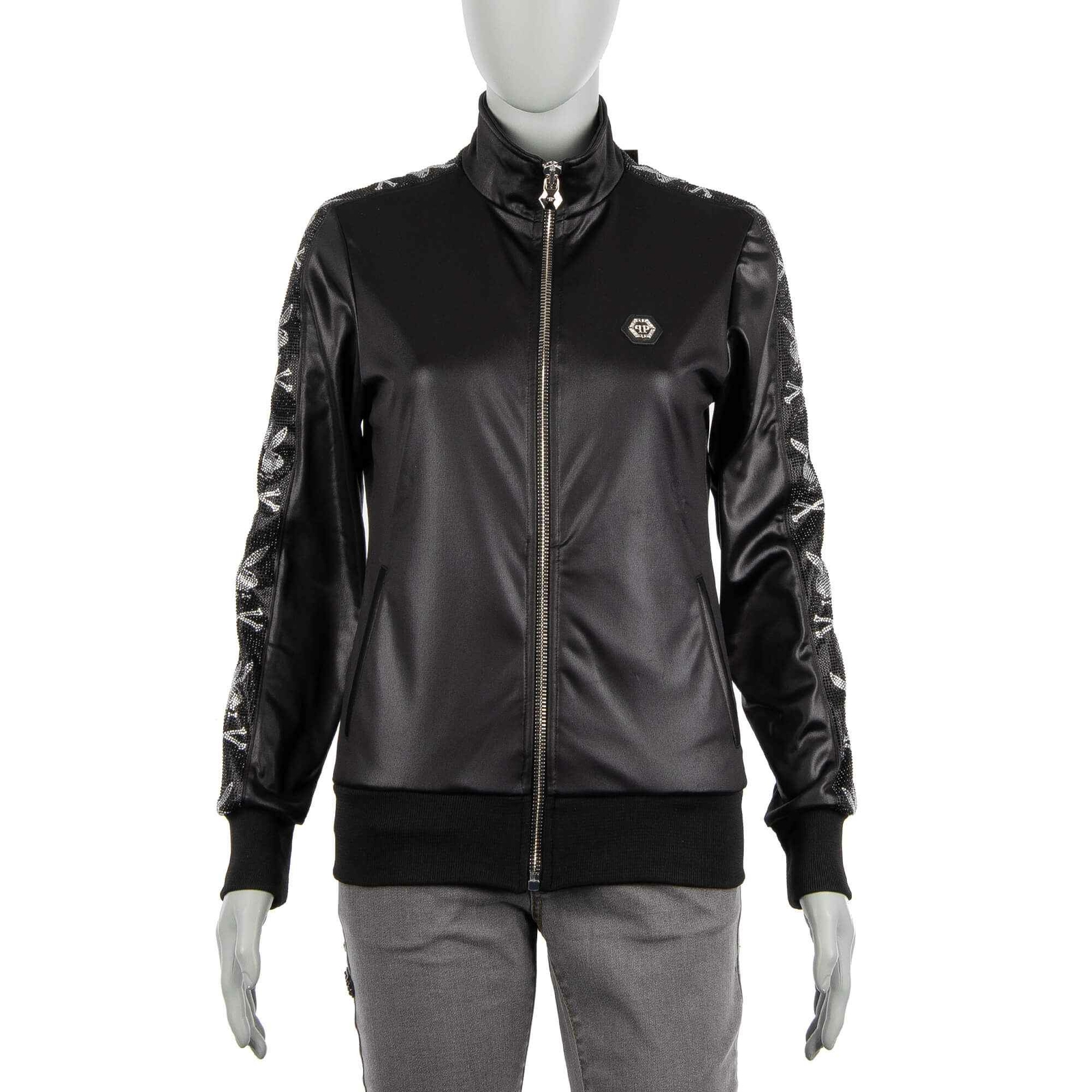 

Спортивный костюм Philipp Plein X Playboy Bunny со стразами, верхняя куртка, черный, белый 08485
