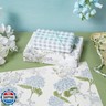 LeZakaa Floral Wrapping Paper, Blue Hydrangea Flowers and Gingham Check, 4 Different Design for Wedding, Bridal Shower, Mother's Day, Birthday, 12 Folded Sheets, 27.5 x 19.6 inches Per Sheet