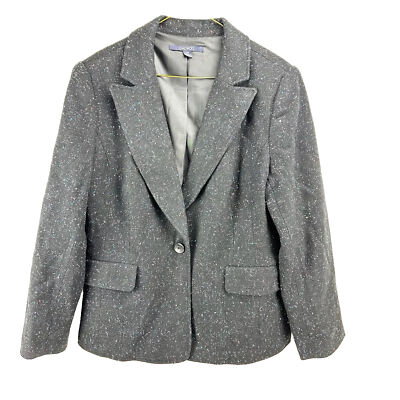 Chadwick s Women s 2 Button Blazer Jacket Wool Blend Speckled Petite Sz 14