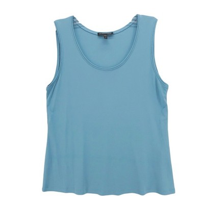 EILEEN FISHER Blue Stretch Silk Jersey Tank Top Size XS