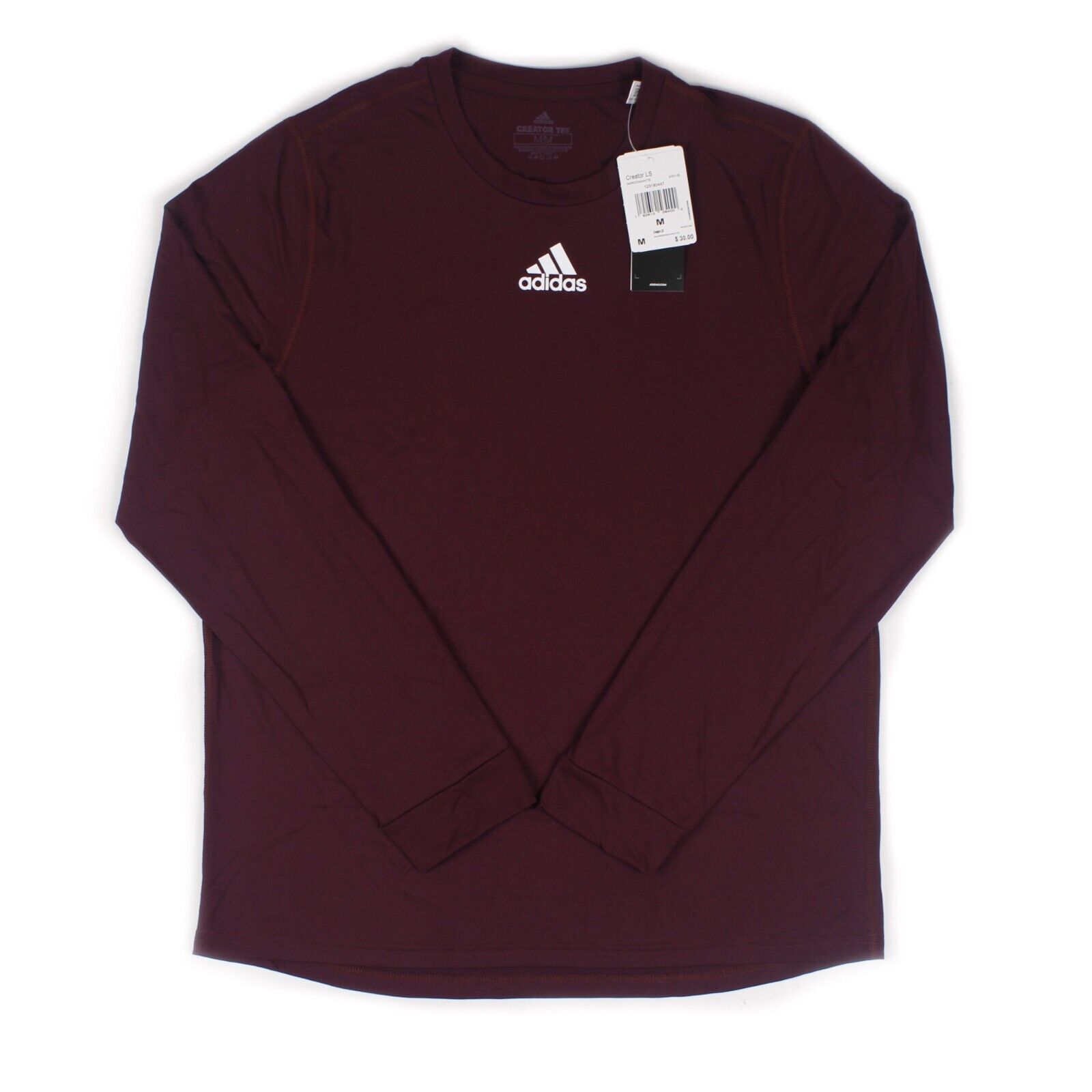 Adidas Men's Climalite Creator Long Sleeve T-Shirt Maroon Adidas Men's Climalite Creator Long Sleeve T-Shirt Maroon
