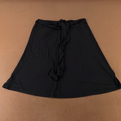 Venus Women's Size XL Black Jersey Pull On Knot Front Casual A Line Skirt New