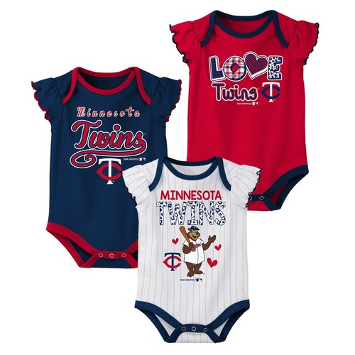 Набор из 3 комплектов Outerstuff MLB Baseball Infants Minnesota Twins Creeper