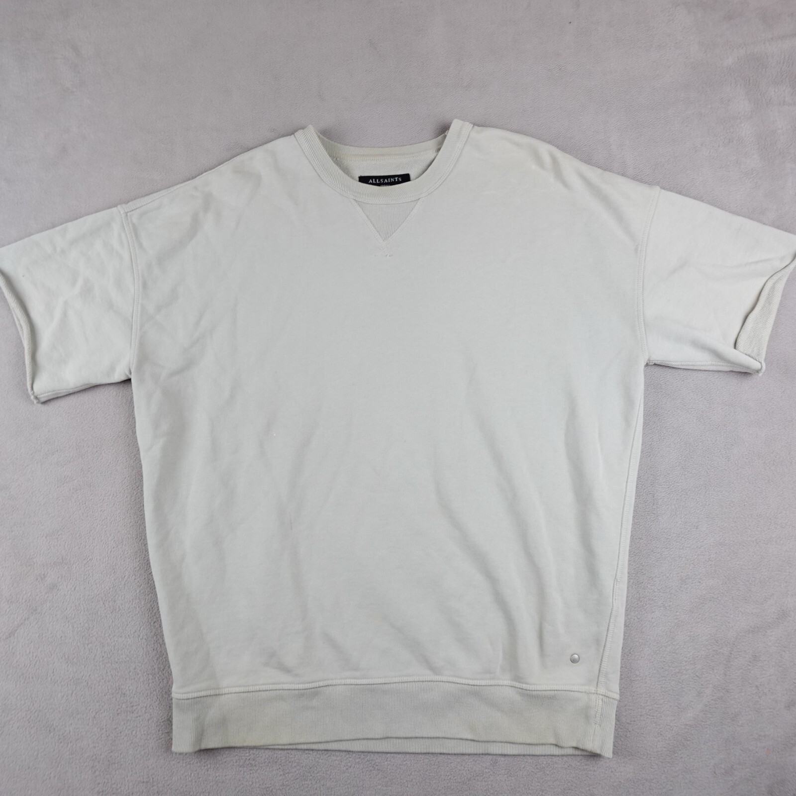 AllSaints T Shirt Mens S Ivory Short Sleeve Crewneck