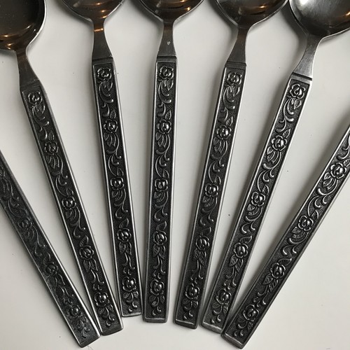 Set 7 Nasco Castellano Pattern Tablespoon Oval Soup Spoon Stainless Steel Korea