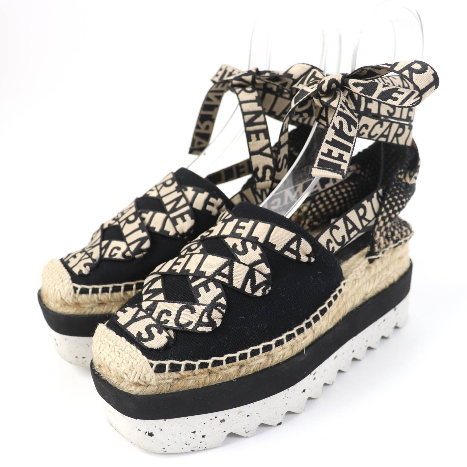 Stella McCartney Gala espadrilles Sandals Black Beige Size