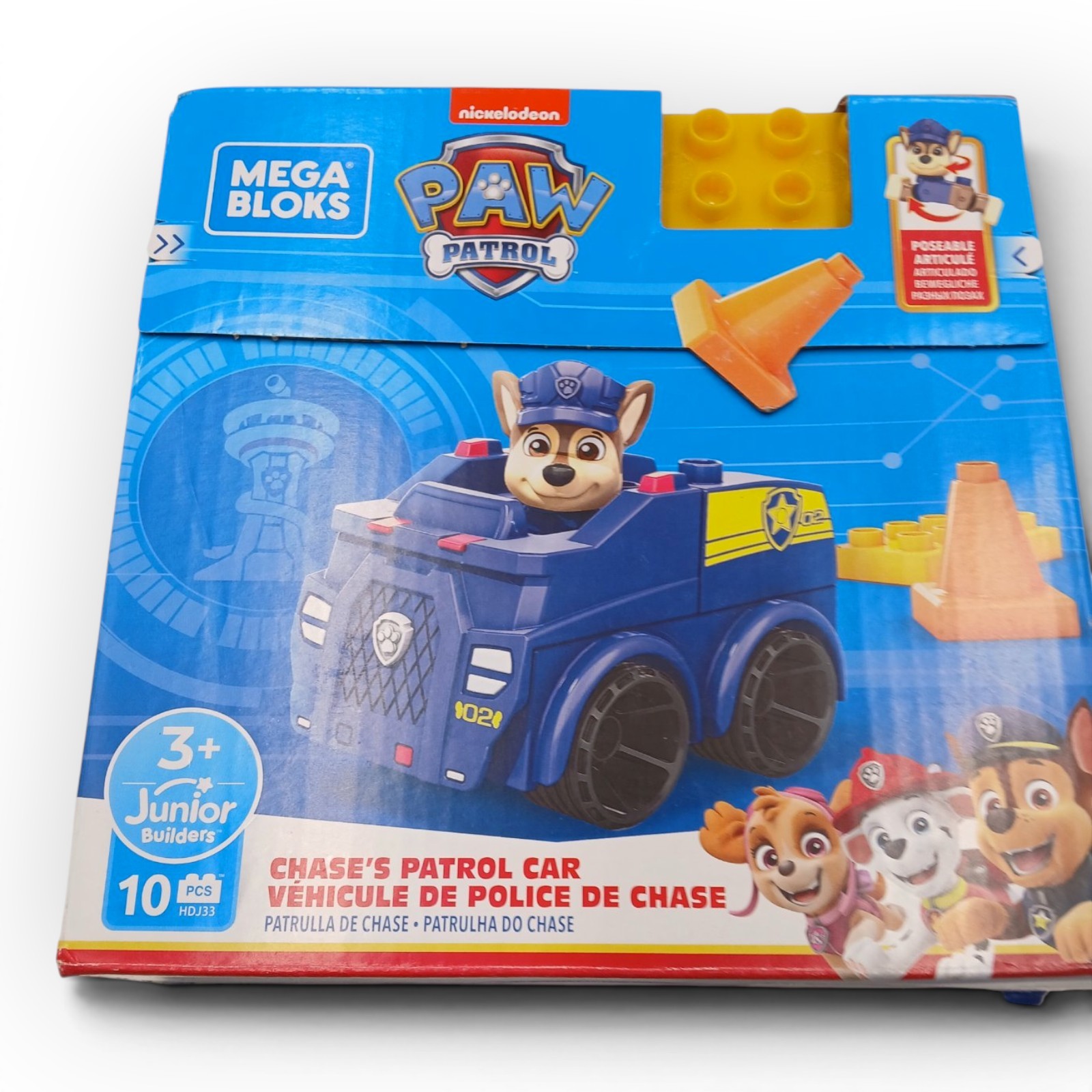 Mega Bloks Paw Patrol Chase'S Patrol Car Building Set with 1 Chase Figure for Ag