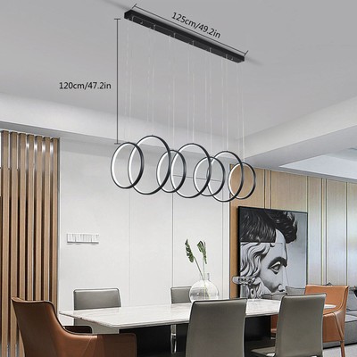 LED Geometry Chandelier Adjustable Rings High-temperature Resistance with Remote