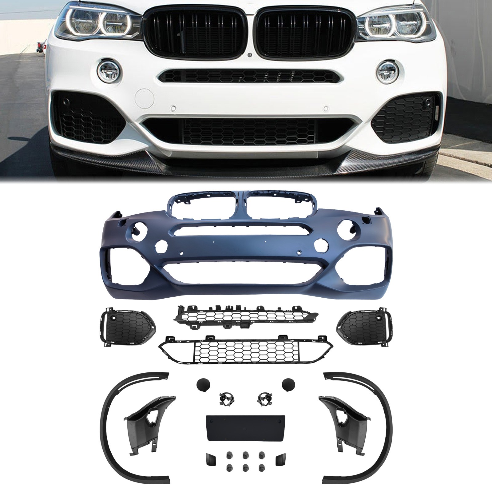 For 2014-2019 BMW X5 F15 Upgrade to M-Tech Style Front Bumper Kit 