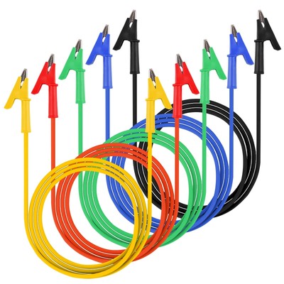 5PCS Dual Ended Alligator Clips Test Leads Set, 15A Test Lead Wire Cable with...