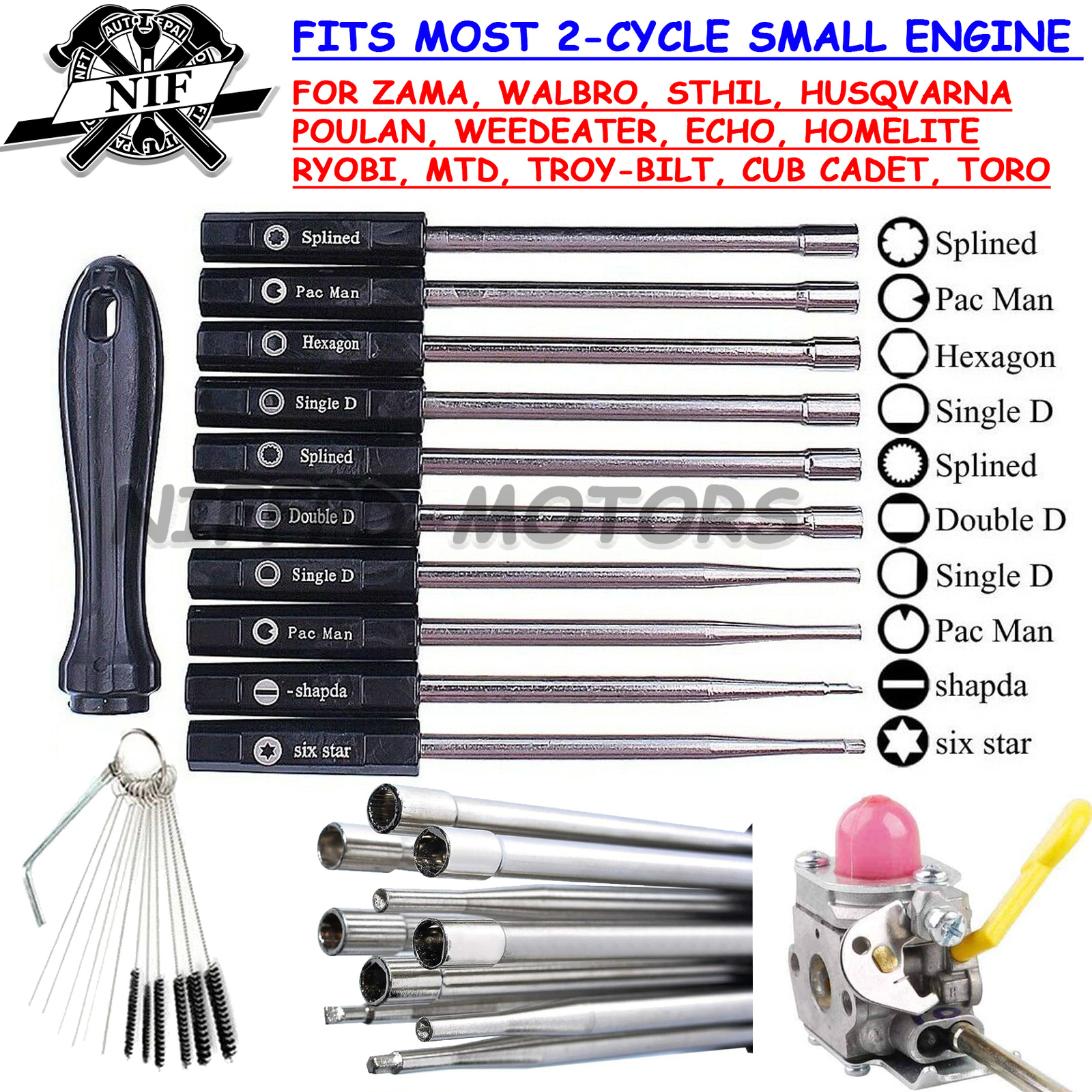 10 Screwdriver Carburetor Adjustment Tool Kit for 2 Cycle STIHL Husqvarna Echo