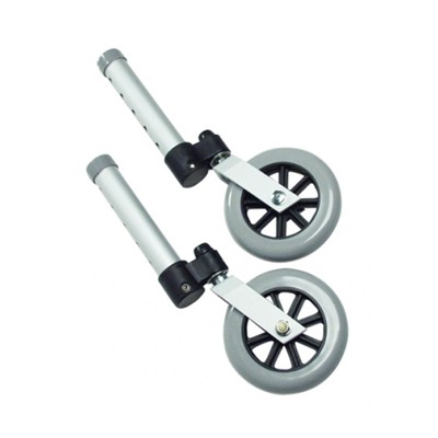 Lumex Swivel Wheels - 360 Degree Rubber Walker Wheel, 5'' Diameter, Adjustable...