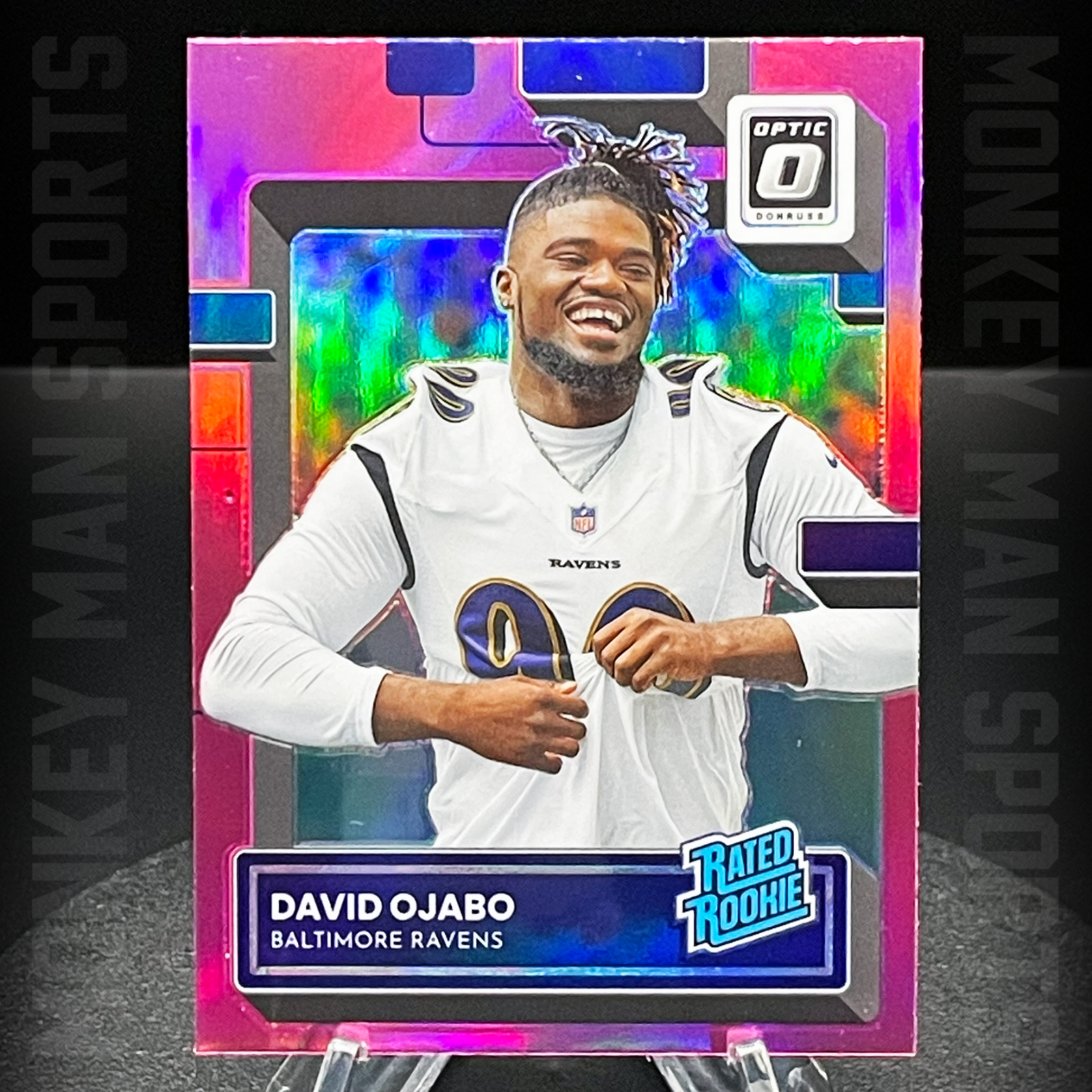 2022 Optic Football - David Ojabo Rated Rookie RC - #265 PINK HOLO MINT