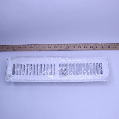 Truair Floor Register with Multi-Shutter Damper Steel White 150MW 02x14
