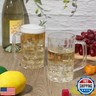 Mifoci 10 Pcs Clear Plastic Beer Mug with Handles 16 oz Reusable Acrylic Beer Stein Bulk Glasses Beer Drinking Cups Dishwasher Safe for Bar Home Hotel Cocktail Juice Alcohol Soda Party