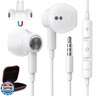 Wired Earphones 3.5mm Jack Headphones with Microphone for Samsung Galaxy A25 A15 A14 A23 A52 S10, Noise Cancelling Wire Earbuds with Case Magnetic HiFi Stereo in Ear Bud for iPhone 6 6S Switch Android