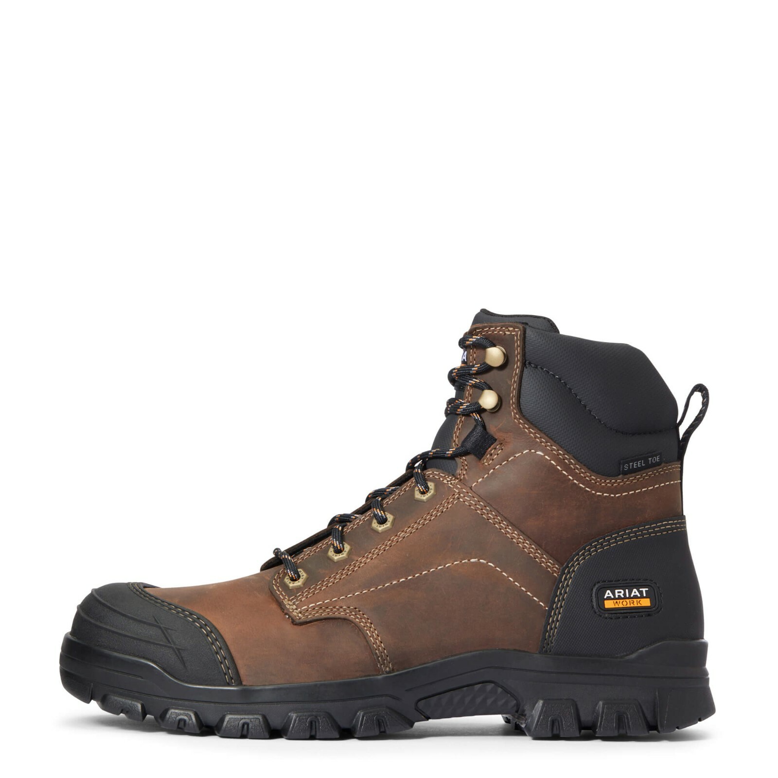 Мужские кожаные ботинки Ariat TREADFAST 6 STEEL TOE 10034671 состаренные коричневые кожаные