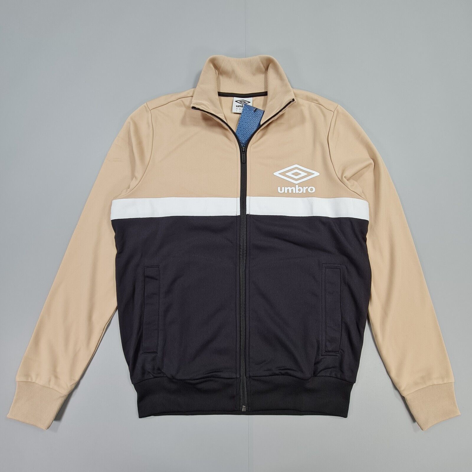 Umbro Mens Tracksuit Jacket Black Beige Small Full Zip Umbro Mens Tracksuit Jacket Black Beige Small Full Zip