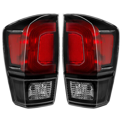 Black Bezel Tail Lights For 2016-2021 Toyota Tacoma Left and Right Side