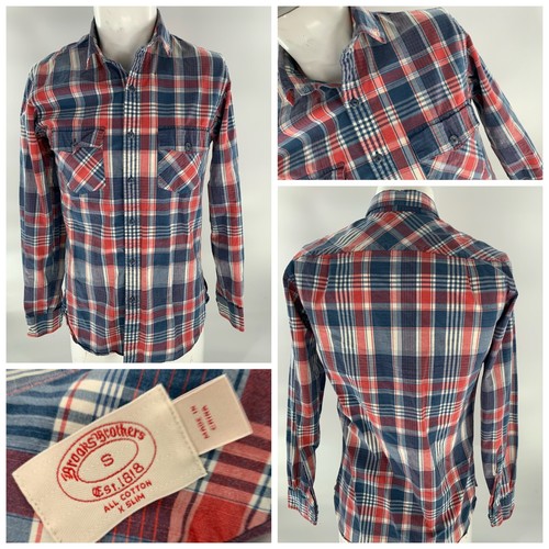 BROOKSBROTHERS　 ラガーシャツ 赤と紺 ストライプ Brooks Brothers X-Slim Fit Shirt Small Red Blue Plaid