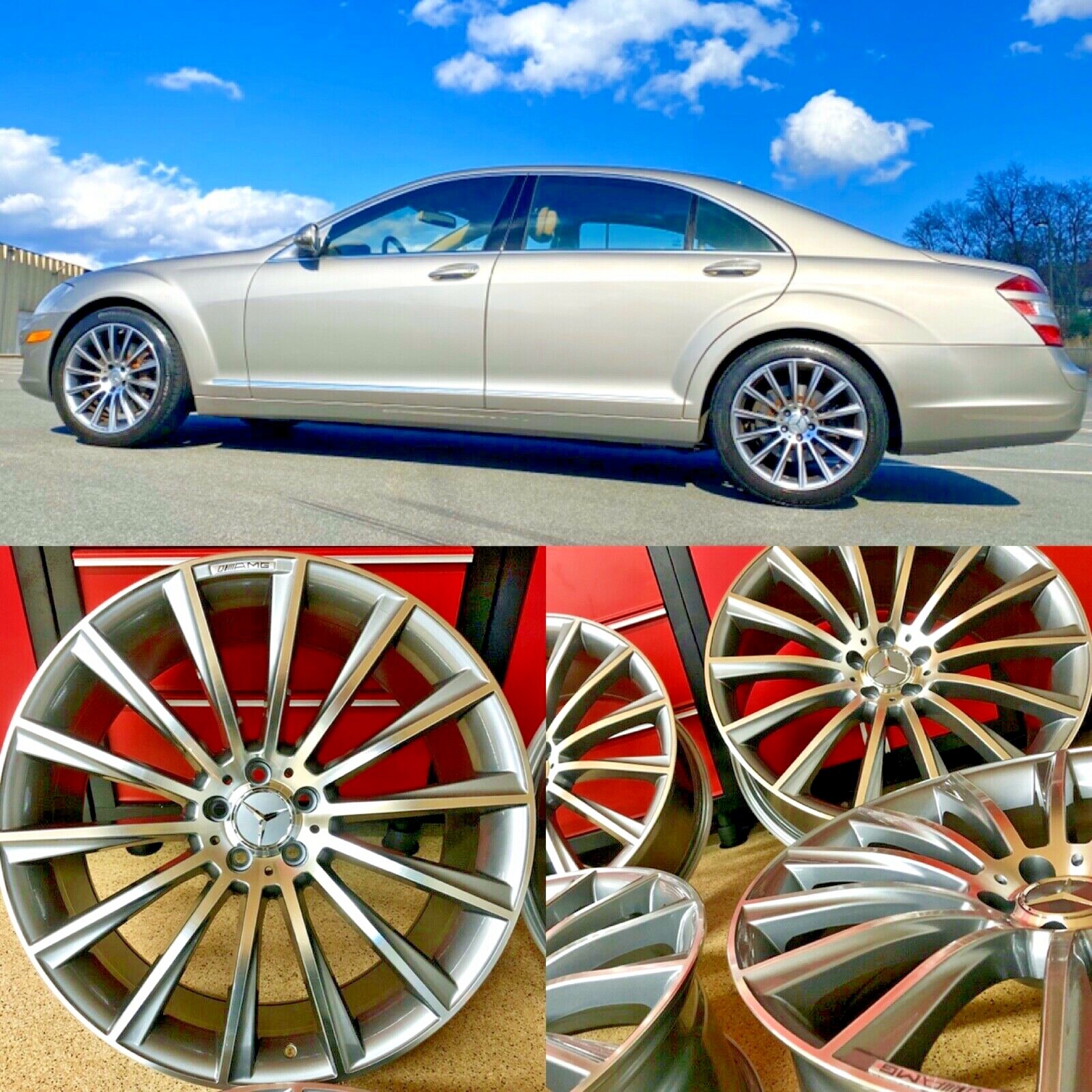 20 INCH MERCEDES GUNMETAL MULTISPOKE RIMS WHEELS SET4 NEW CLS550