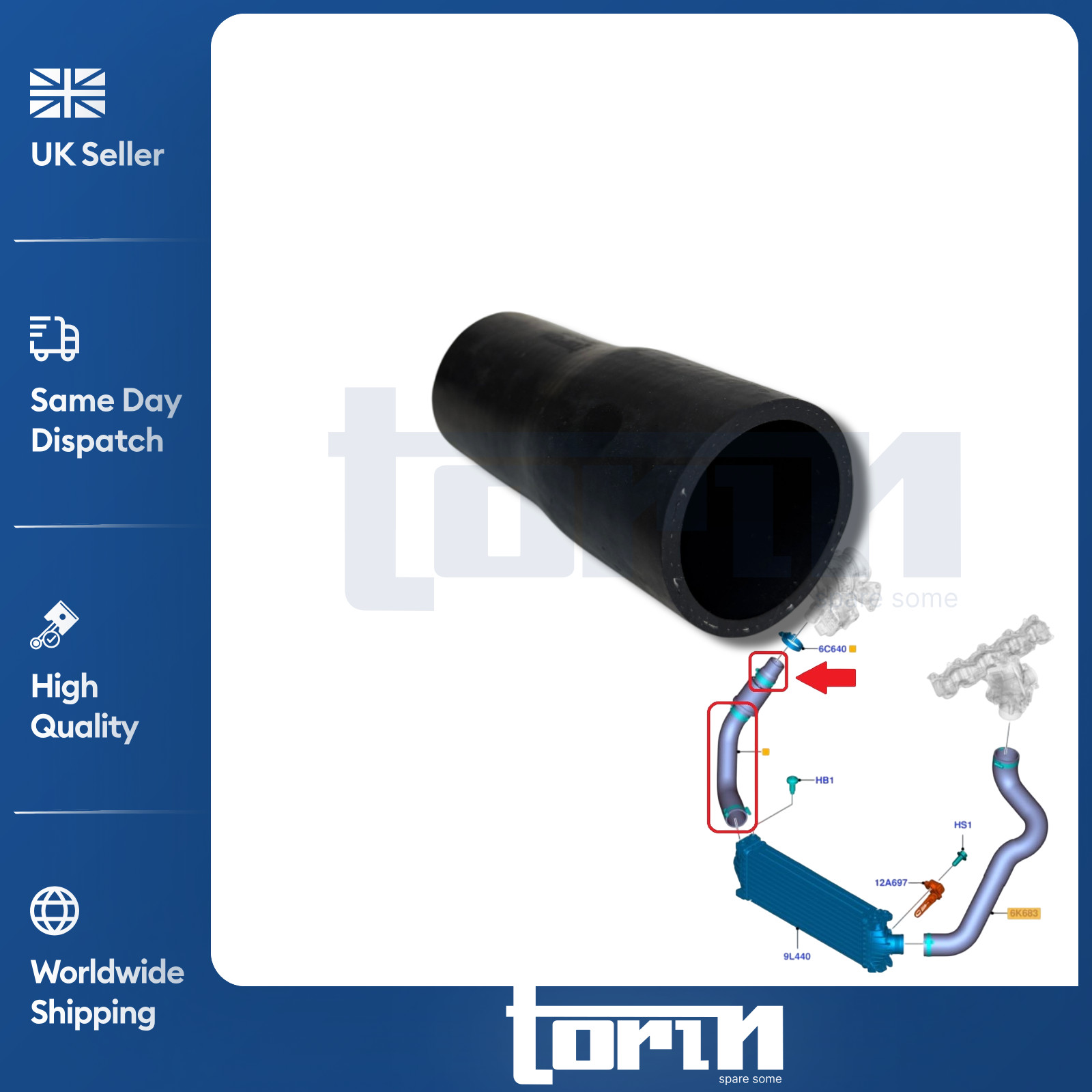 FOR FORD TRANSIT MK7 MK8 2.2 TDCI INTERCOOLER TURBO HOSE SMALL PIPE CC116C646BG