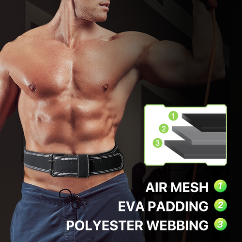 Weight Lifting Belt Fitness Leather Bodybuilding Strength Training Back Support