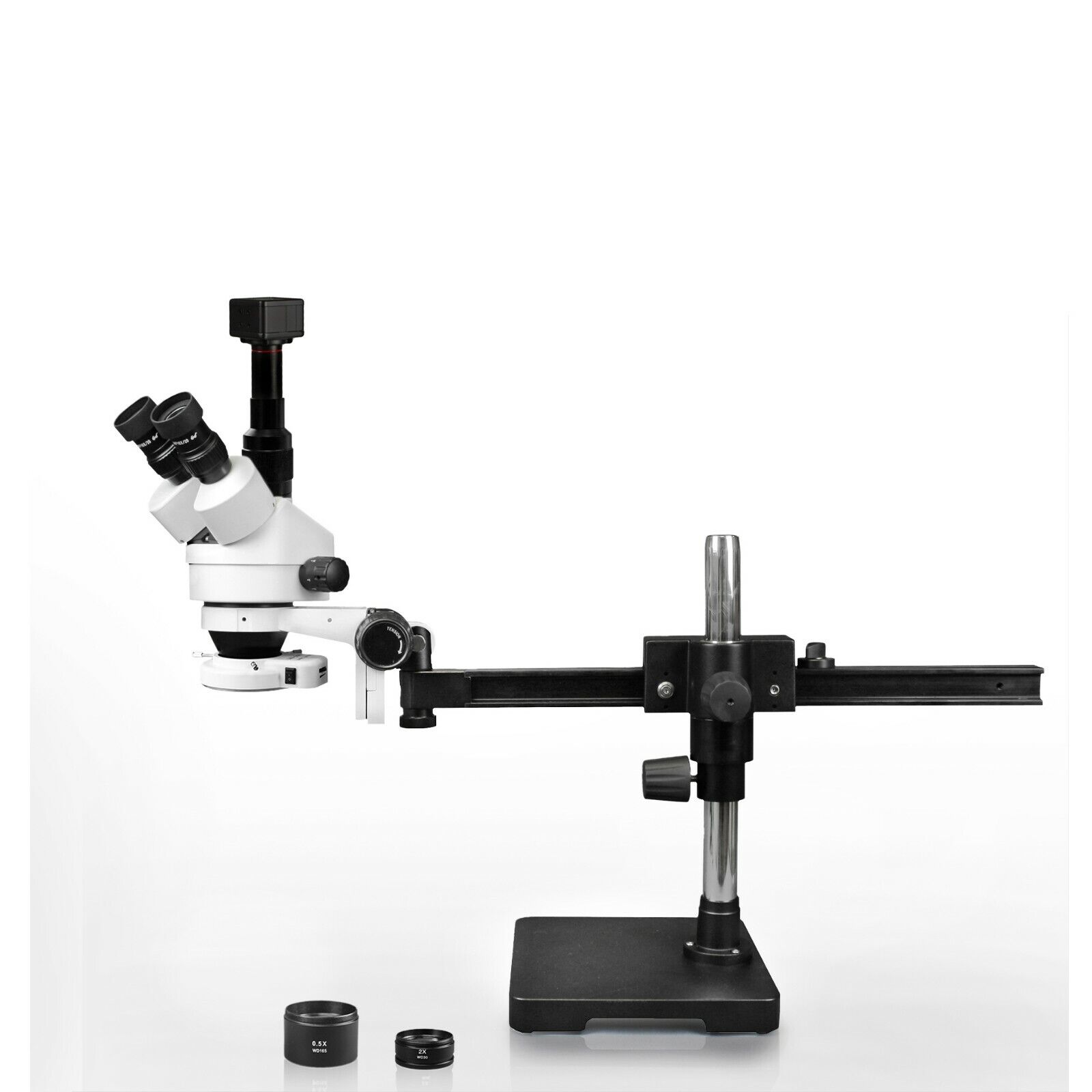 Parco 3.5X-90X Simul-Focal Trinocular Zoom Stereo Microscope, 5MP Digital Camera