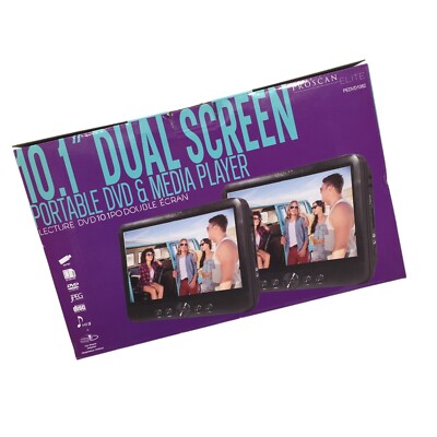 PROSCAN ELITE  10.1'' Portable DVD & Media Player for Car Dual Screen-PEDVD-1082