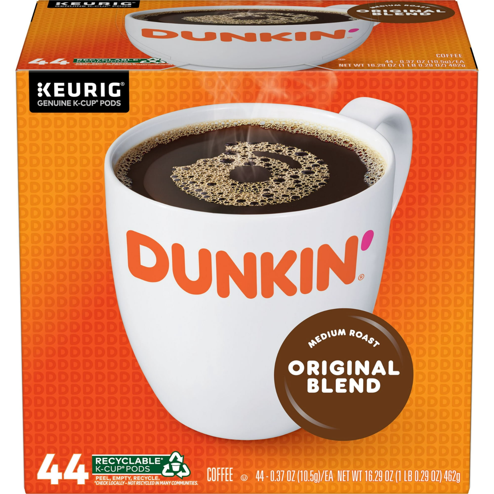 Dunkin' Original Blend Coffee, Medium Roast, Keurig K-Cup Pods, Arabica, 44 Ct