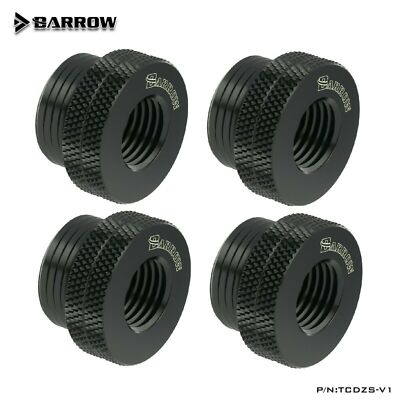 4 Pcs Barrow G1/4'' Fillport Fitting Bulkhead Pass Through Fitting TCDZS-V1 Black