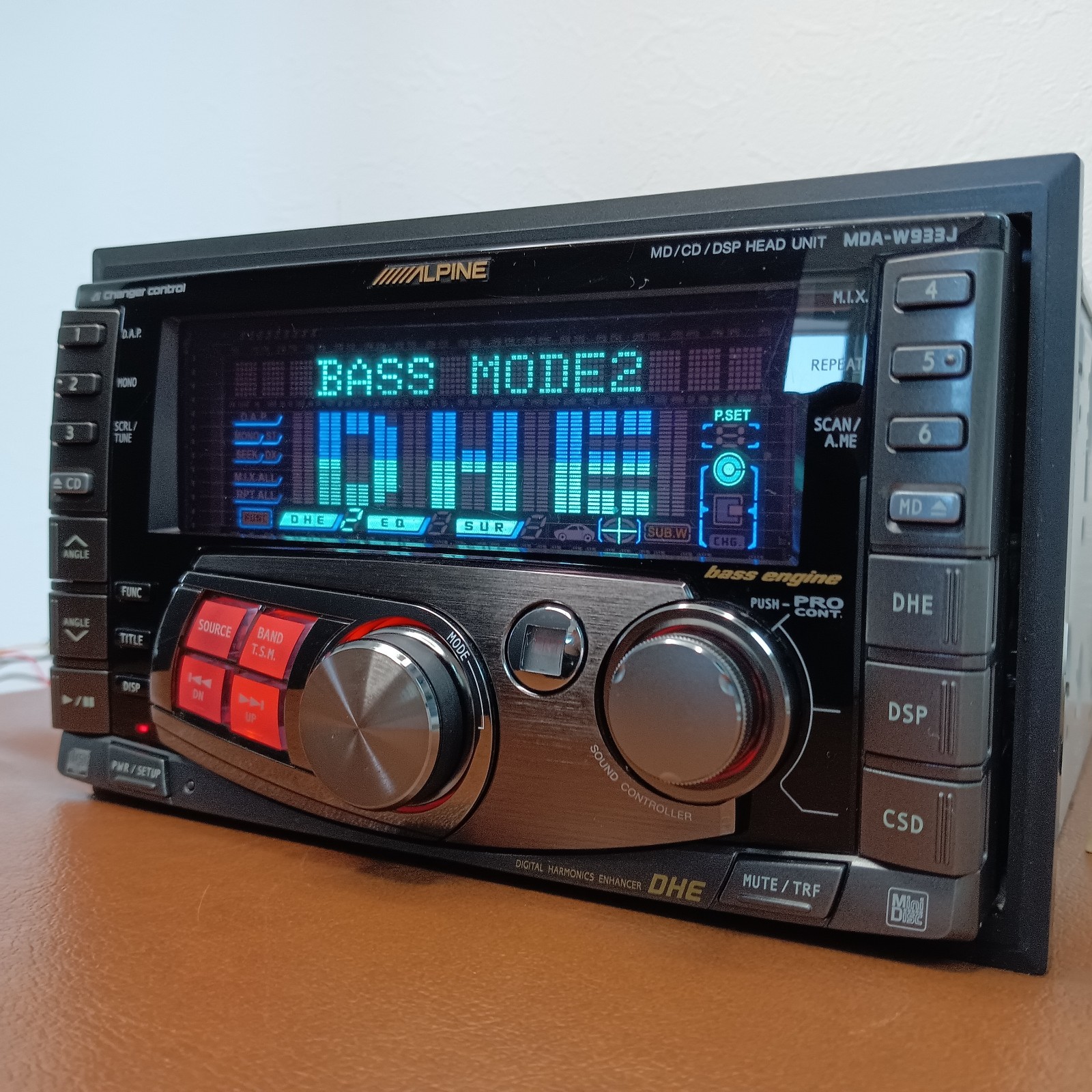 ☆ALPINE　MDA-W933J　MD/CDプレーヤー　2DINデッキ ALPINE MDA-W933J 2DIN Car audio MD CD AUX DSP Ai-NET Tested