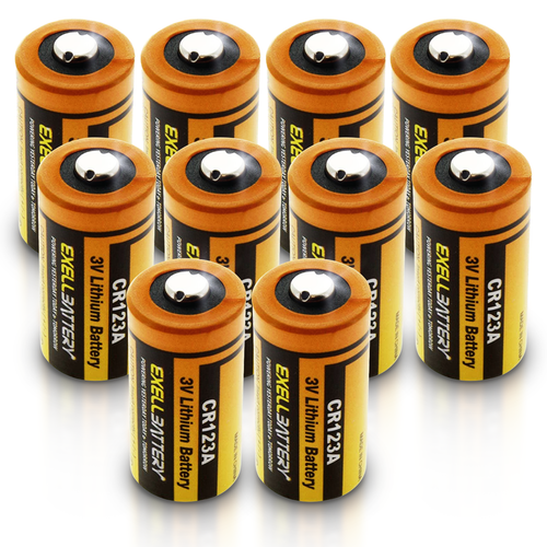 10X 3.0V 1700mAh CR123A Lithium Battery Fits Night Optics, P