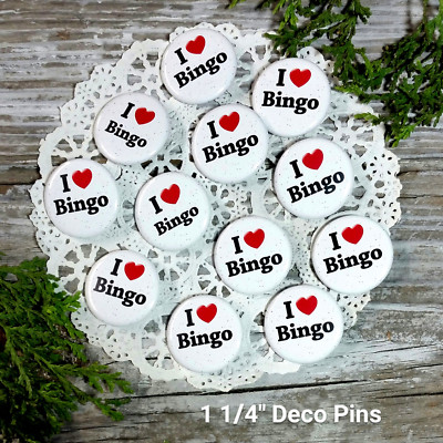 10 BINGO Pins 1  1/4'' Pinback Buttons Party Favor Gift New USA individual bag