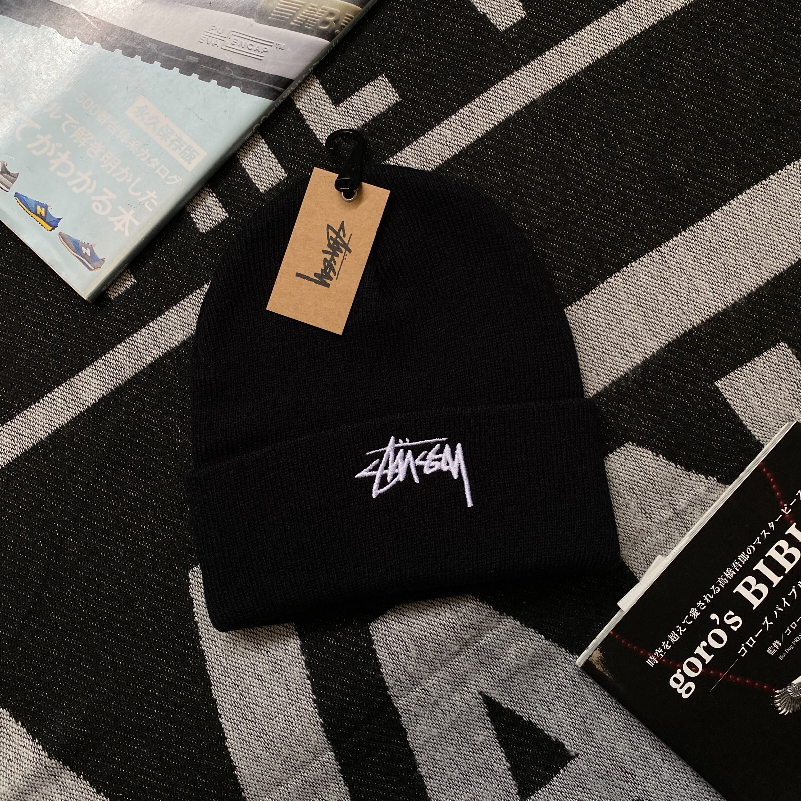 ★送料・関税込★Stussy★Stussy Varsity S Cuff Beanie★Black Stussy Cuff Varsity S Beanie Black Men's - SS25 - US