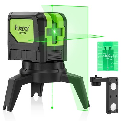 Cross Line Laser Level with 2 Plumb Dots - M-9211G Green Beam Self Leveling 1...