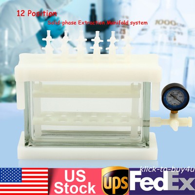 12 Position solid phase extraction vacuum SPE manifold e For Lab areas USA