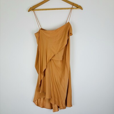 ACLER 100% Silk Mini Dress Size 8 Nougat Formal Wedding Guest Party Events NWT