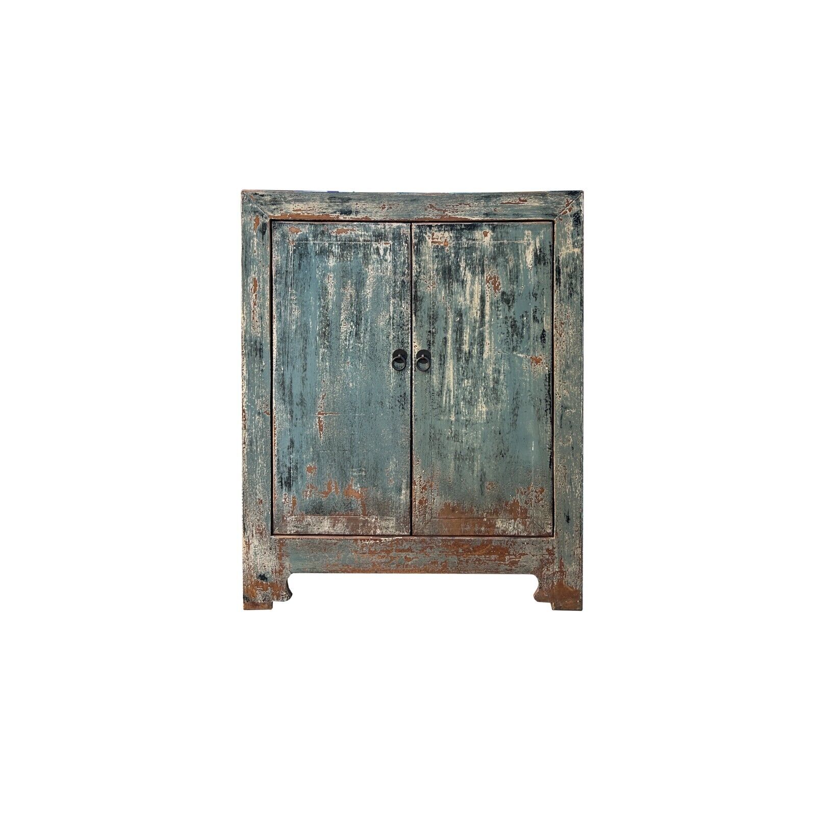 Distressed Ink Light Blue Mix Color 2 Doors End Table Nightstand Cabinet ws4360S Distressed Ink Light Blue Mix Color 2 Doors End Table Nightstand Cabinet ws4360S