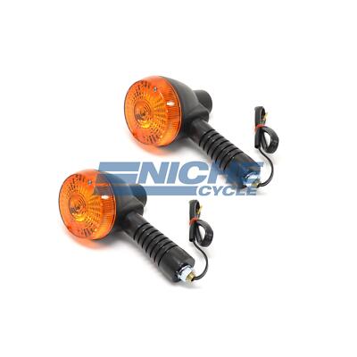 Kawasaki KE/KL Rear Left/Right Turn Signals 23037-1087 6 Volt Black Amber
