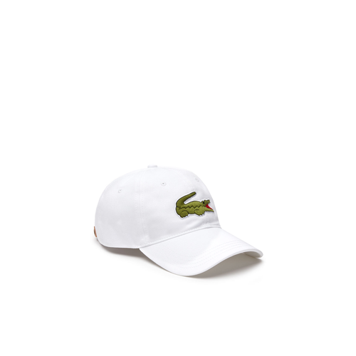 

Белый контрастный ремешок Lacoste и крупная кепка с ремешком из крокодиловой кожи - OSFA, RK4711-51