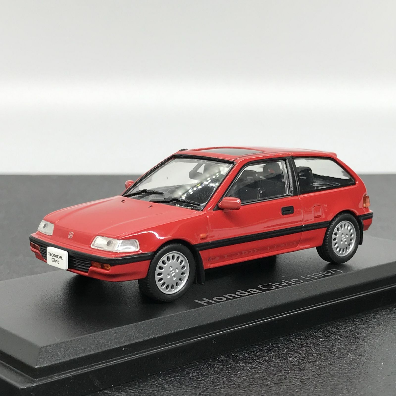 Mini Car Honda Civic 1987 Red 1/43 Scale Box Display Diecast Vol