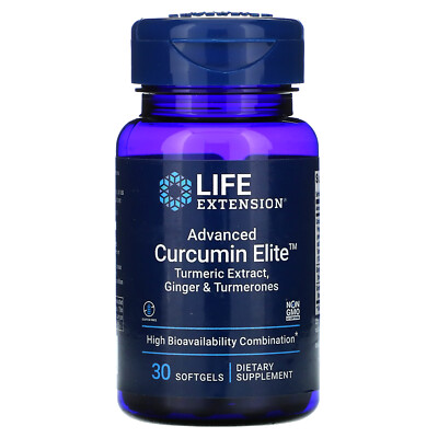 Advanced Curcumin Elite, экстракт куркумы, имбирь и турмероны, 30 мягких таблеток