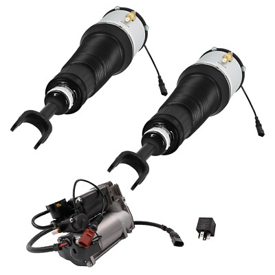 Font Pair Air Ride Suspension Shock + Compressor Pump for Audi A8/S8 Quattro D3
