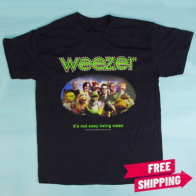 Weezer 2002 It's Not Easy Being The Muppets Collab Black T-Shirt S-5XL